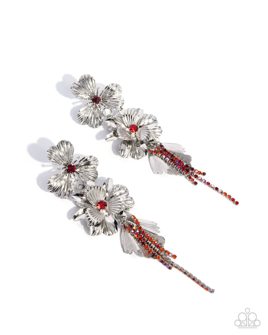 Classical Cadenza - Red - Paparazzi Earrings