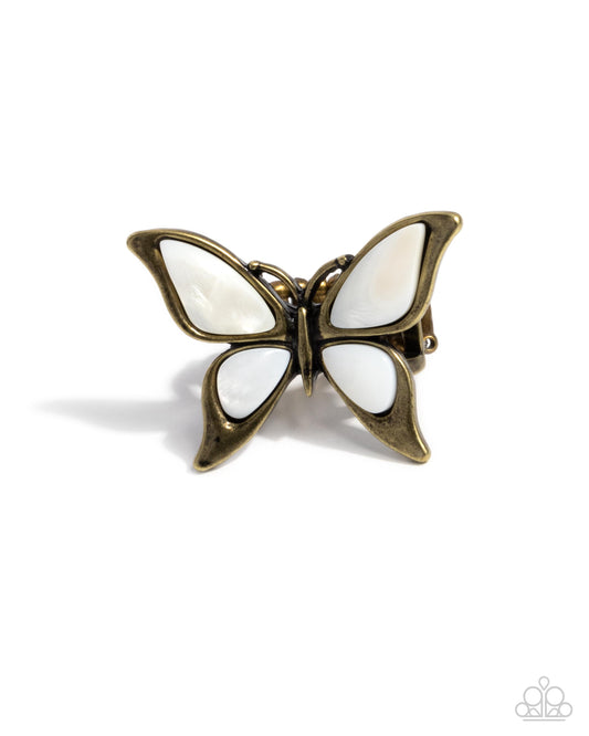 Suspended Story - Brass - Paparazzi Ring