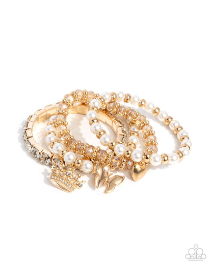 Feminine Charm - Gold - Paparazzi Bracelet