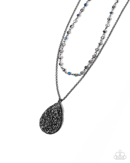 Druzy Delight - Black - Paparazzi Necklace