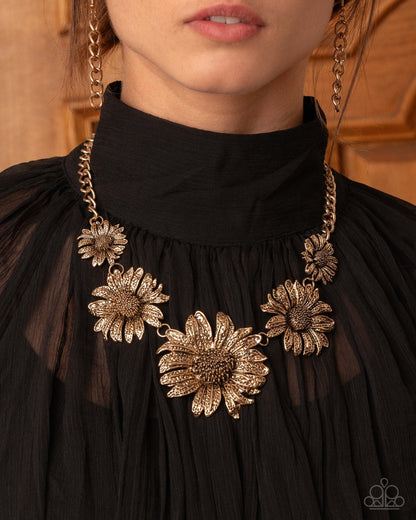 Sunflower Spring - Gold - Paparazzi Necklace