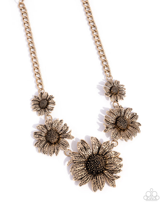 Sunflower Spring - Gold - Paparazzi Necklace