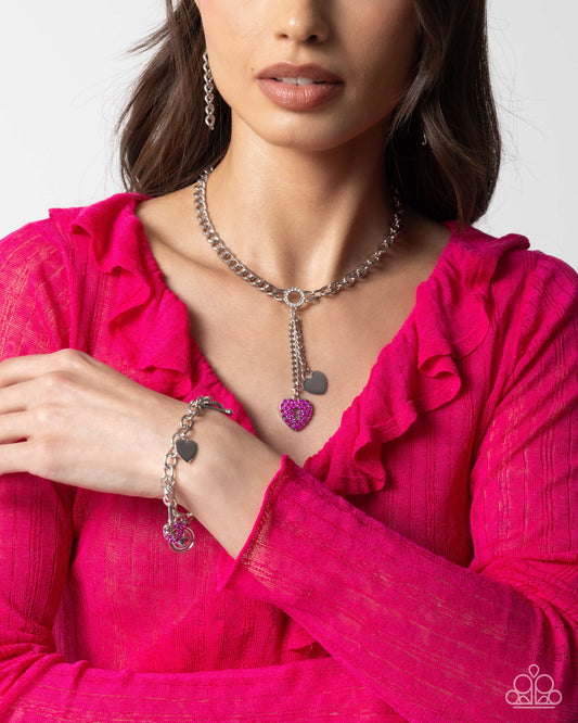 Momentary Bliss Pink and Momentary Balance Pink Bracelet - Paparazzi Necklace and Bracelet Set