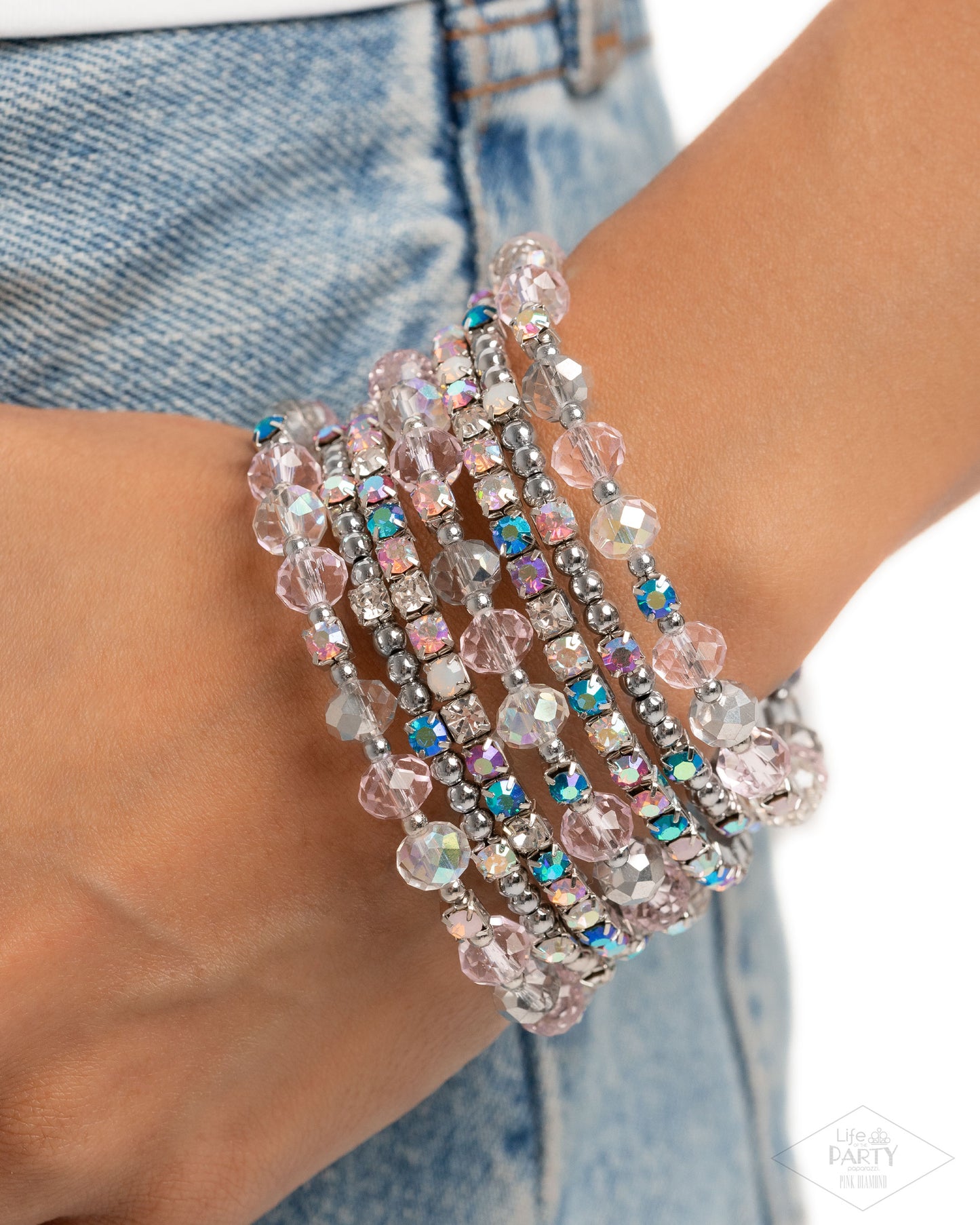 Sizzling Stack - Multi - Paparazzi Bracelet (Pink Diamond LOP)