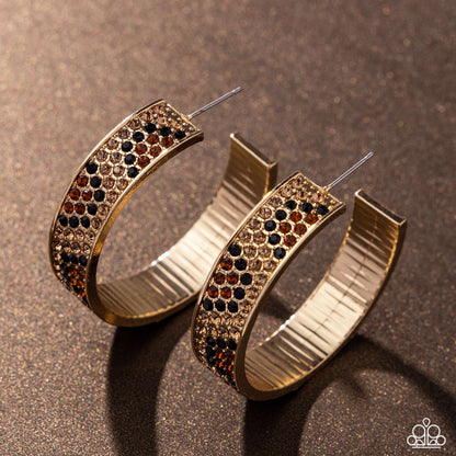 Cheetah Clique - Gold - Paparazzi Earrings