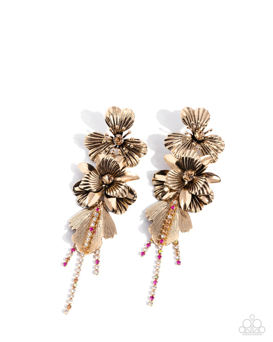 Classical Cadenza - Gold - Paparazzi Earrings