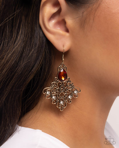 Lattice Legacy - Brown - Paparazzi Earrings