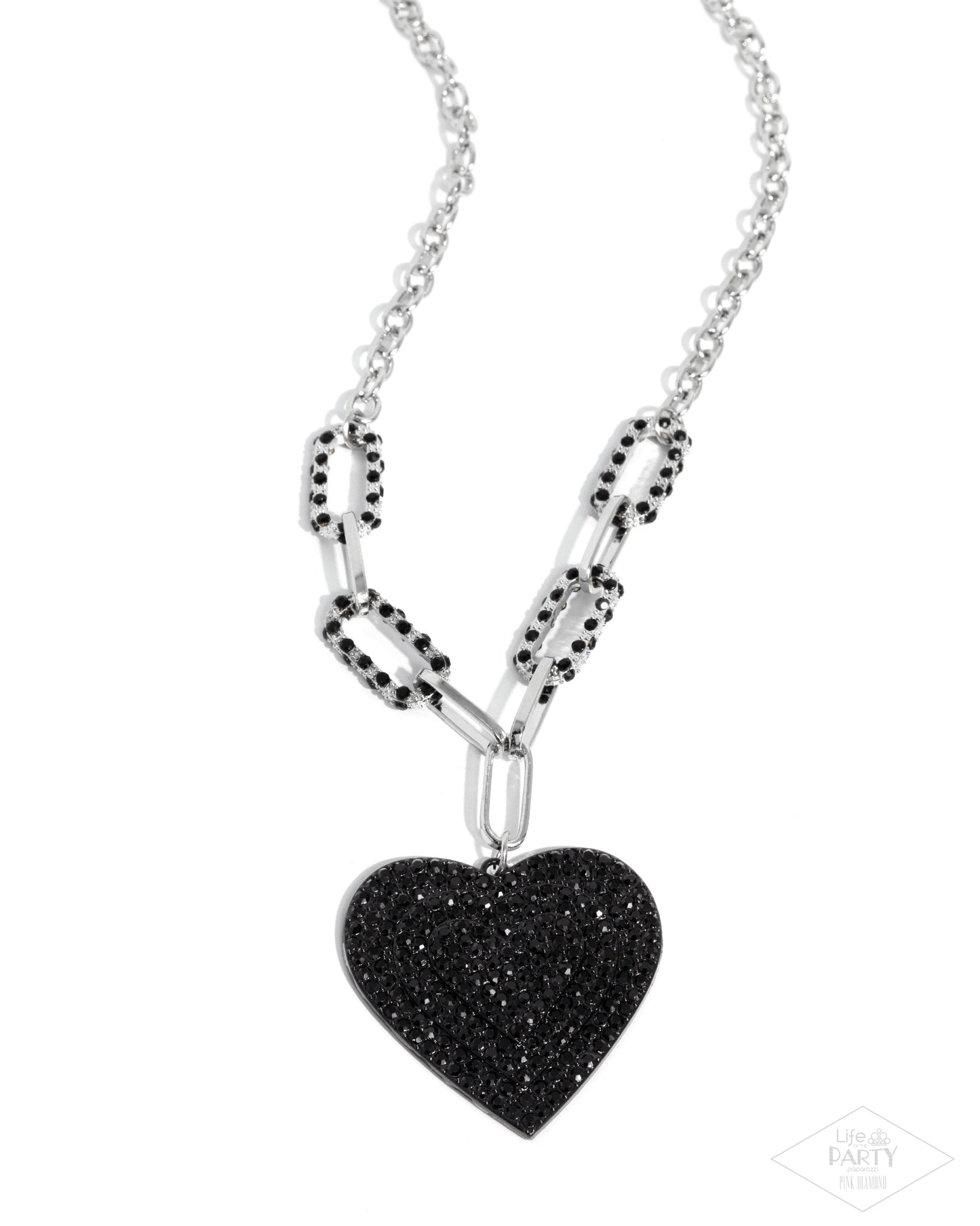Roadside Romance - Black - Paparazzi Necklace (LOP Pink Diamond)
