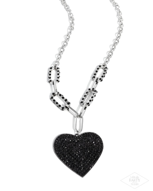 Roadside Romance - Black - Paparazzi Necklace (LOP Pink Diamond)