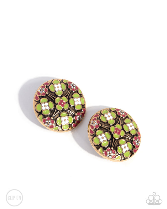 Quilt Art - Multi - Paparazzi Clip On Earrings