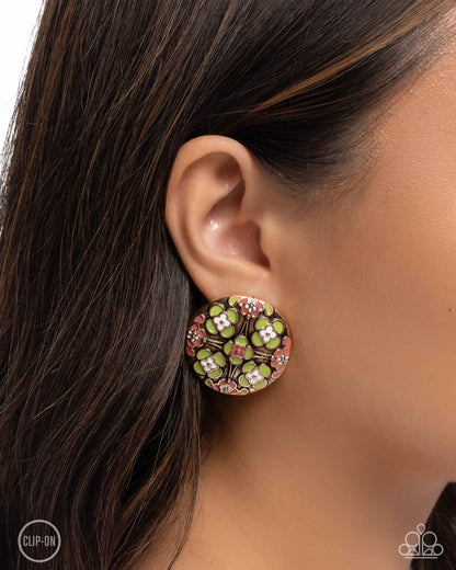 Quilt Art - Multi - Paparazzi Clip On Earrings