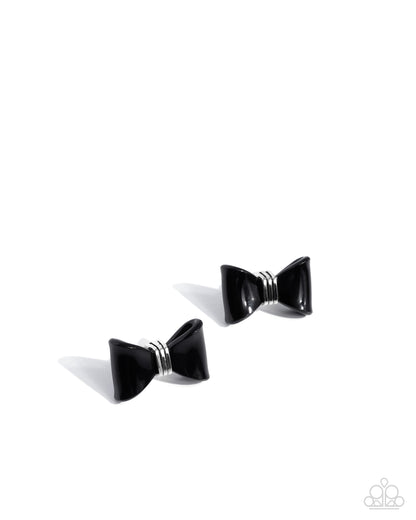 Spruced Up - Black - Paparazzi Earrings