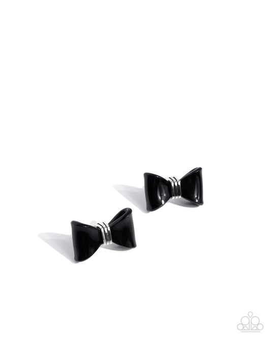 Spruced Up - Black - Paparazzi Earrings