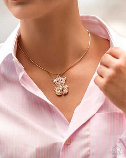 Cuddly Chic - Gold - Paparazzi Necklace