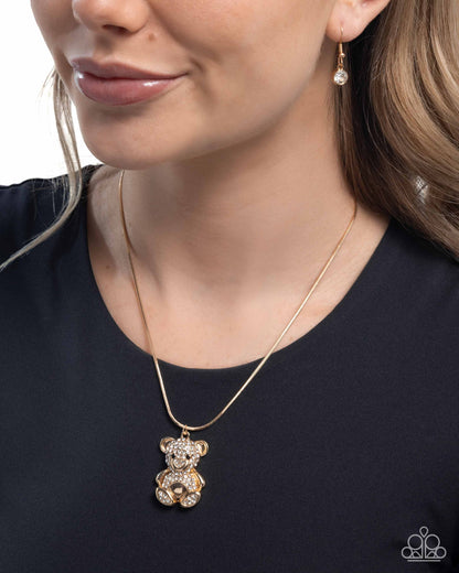 Cuddly Chic - Gold - Paparazzi Necklace