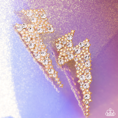 Electric Effulgence - Gold - Paparazzi Earrings