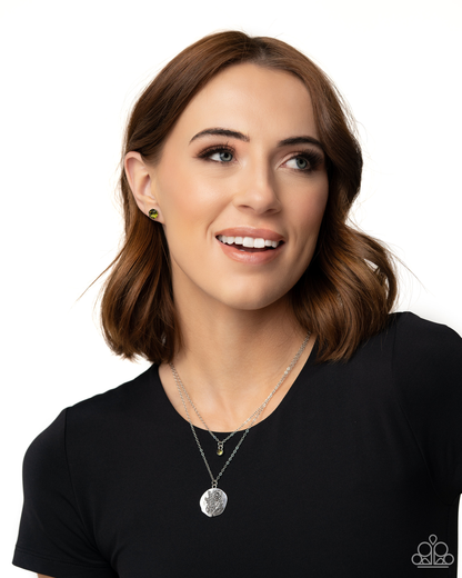 Birthstone Beauty - Green Necklace and Breathtaking Birthstone Green Stud Earrings (August)