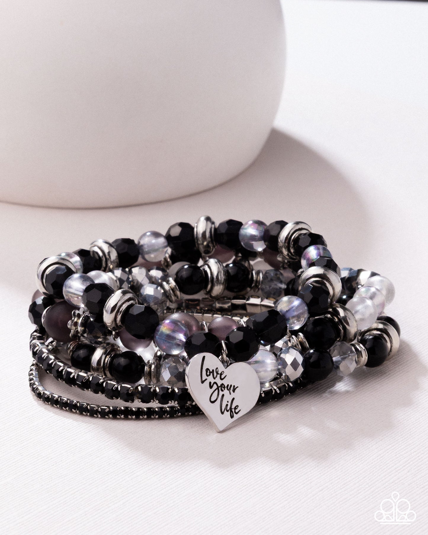 Optimistic Opulence - Black - Paparazzi Bracelet (2025 Pink Diamond)