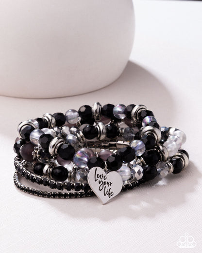 Optimistic Opulence - Black - Paparazzi Bracelet (2025 Pink Diamond)