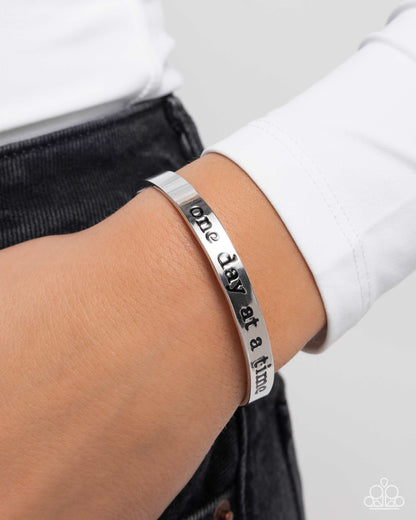 Day By Day Delight - Silver - Paparazzi Cuff Bracelet