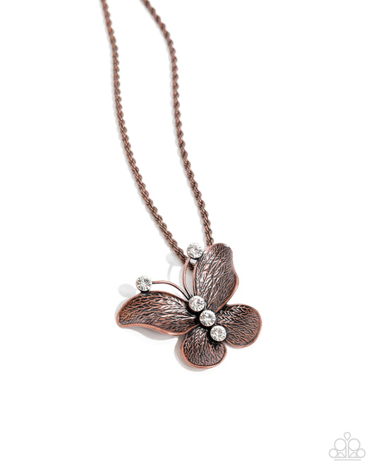 Flight Test - Copper - Paparazzi Necklace