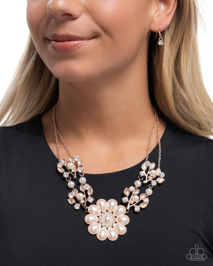Sprouting Shimmer - Rose Gold - Paparazzi Necklace