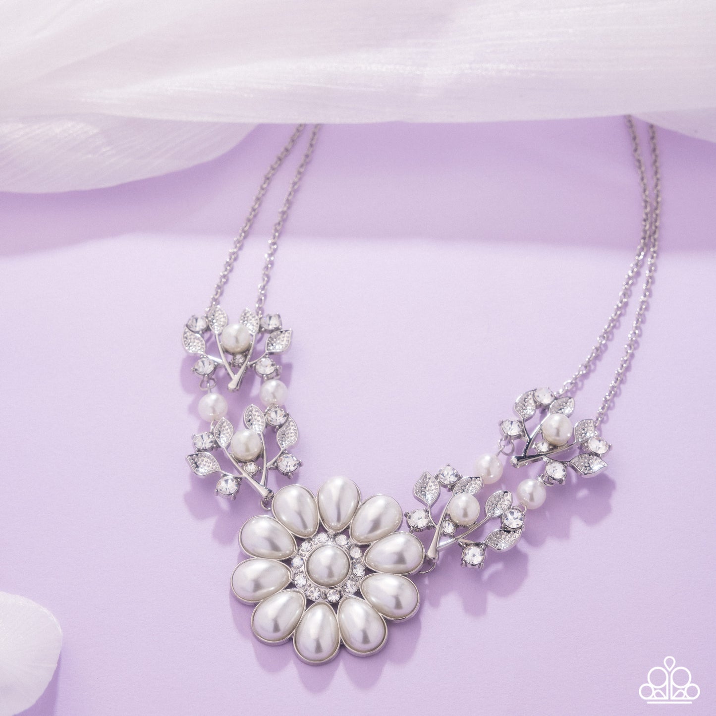 Sprouting Shimmer - White - Paparazzi Necklace