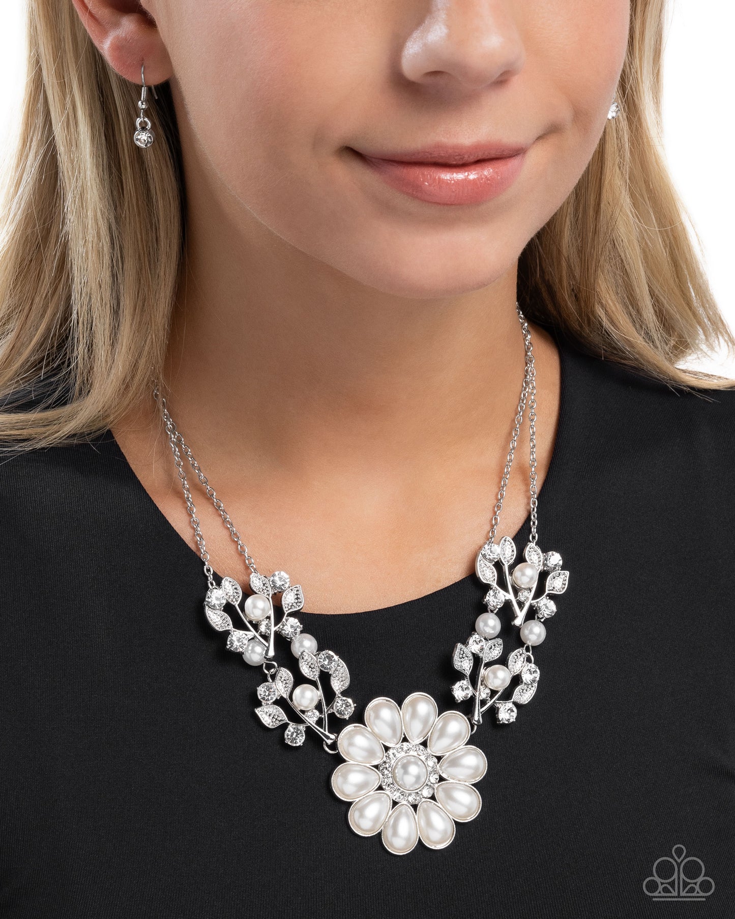 Sprouting Shimmer - White - Paparazzi Necklace