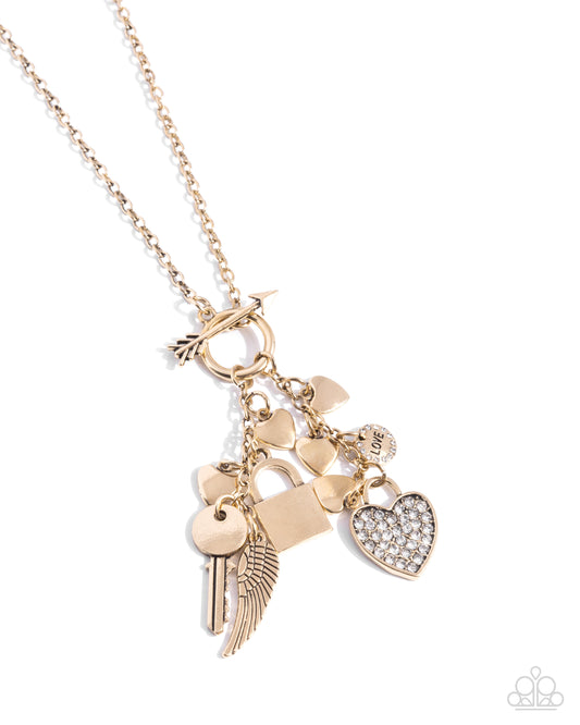 Valentines Venture - Gold - Paparazzi Necklace