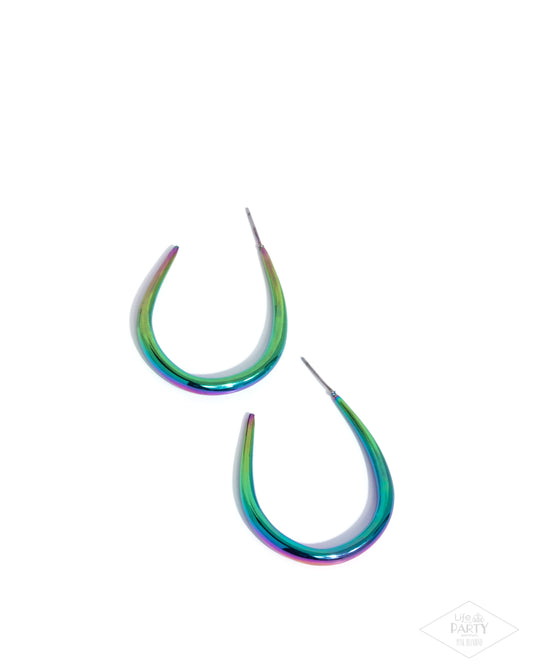 CURVE Your Appetite - Multi - Paparazzi Earrings (LOP Pink Diamond)