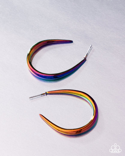CURVE Your Appetite - Multi - Paparazzi Earrings (LOP Pink Diamond)