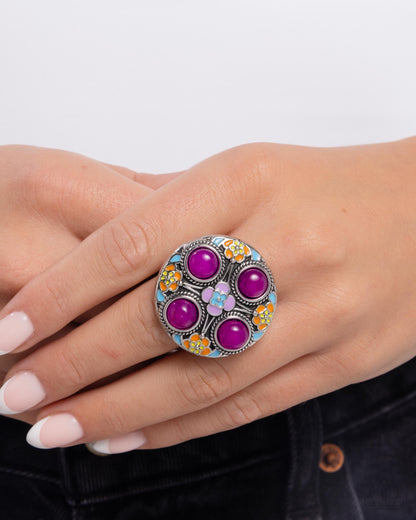 Boho Blueprint - Purple - Paparazzi Ring