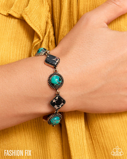 Heartfelt Horoscope - Green Necklace, Free-Spirited Feat - Green Bracelet and Expecting Green Earrings (3-Piece Set)
