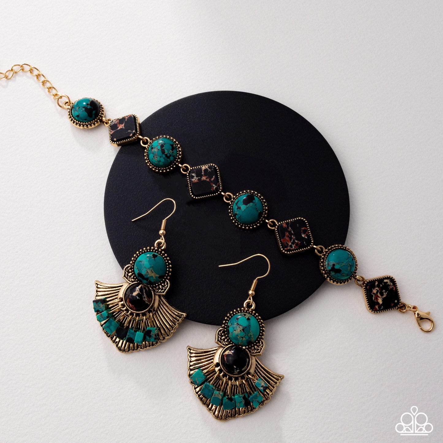 Heartfelt Horoscope - Green Necklace, Free-Spirited Feat - Green Bracelet and Expecting Green Earrings (3-Piece Set)