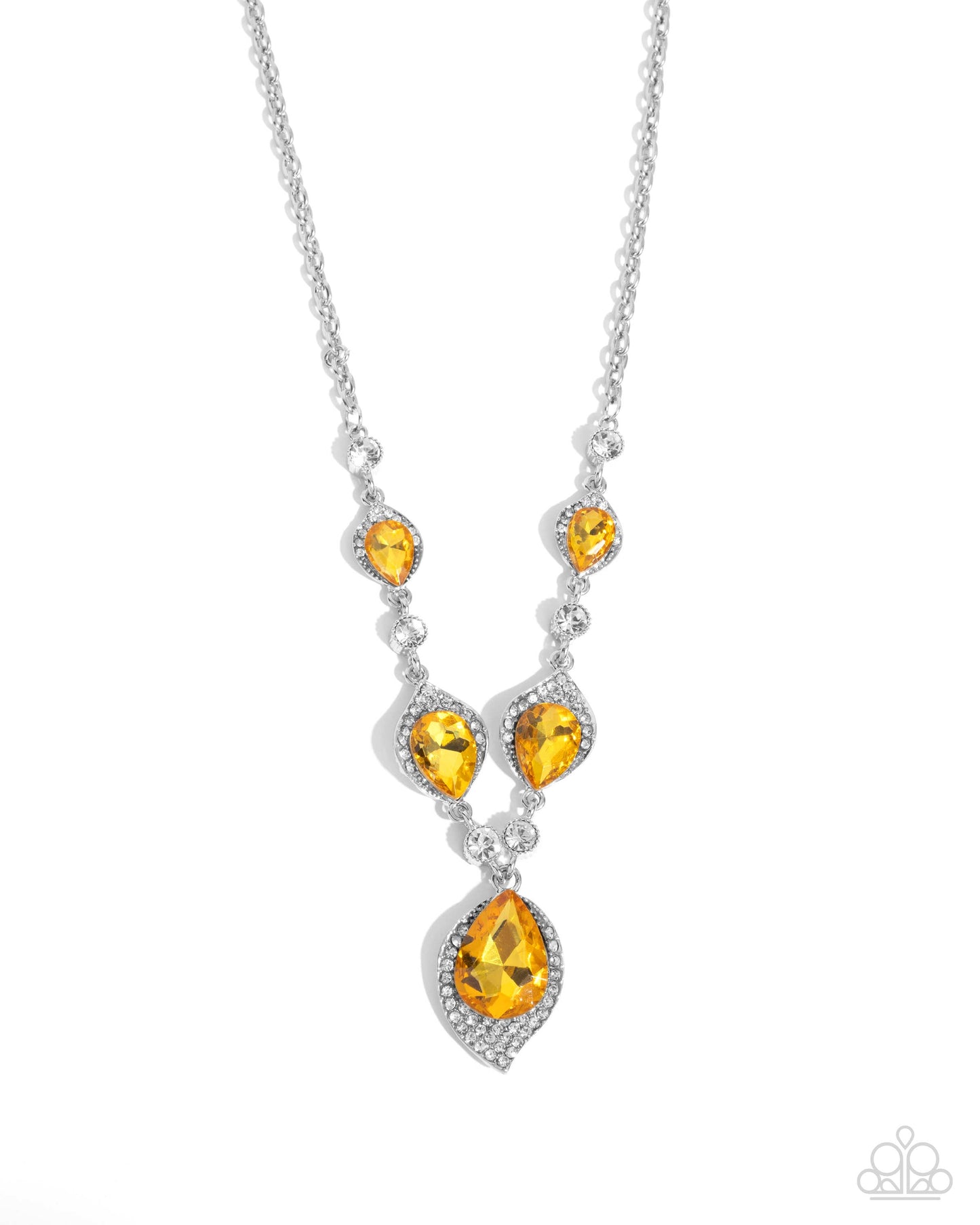 SPADES of Shimmer - Yellow - Paparazzi Necklace and Bouquet Bliss - Yellow Earrings (2-piece set)