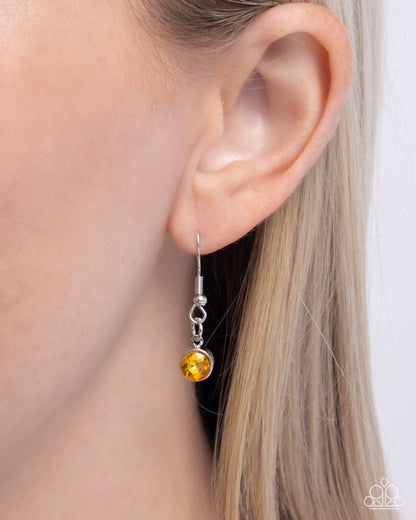 SPADES of Shimmer - Yellow - Paparazzi Necklace and Bouquet Bliss - Yellow Earrings (2-piece set)