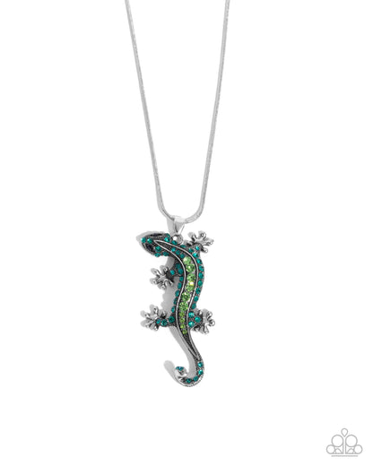 Shimmery Salamander - Green - Paparazzi Necklace