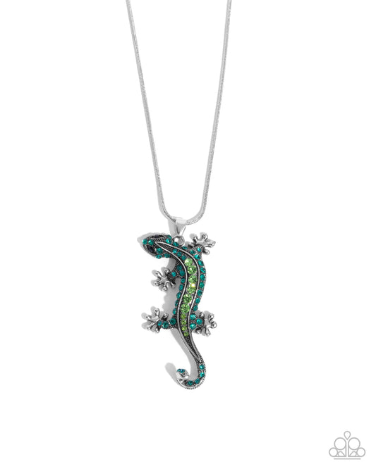 Shimmery Salamander - Green - Paparazzi Necklace