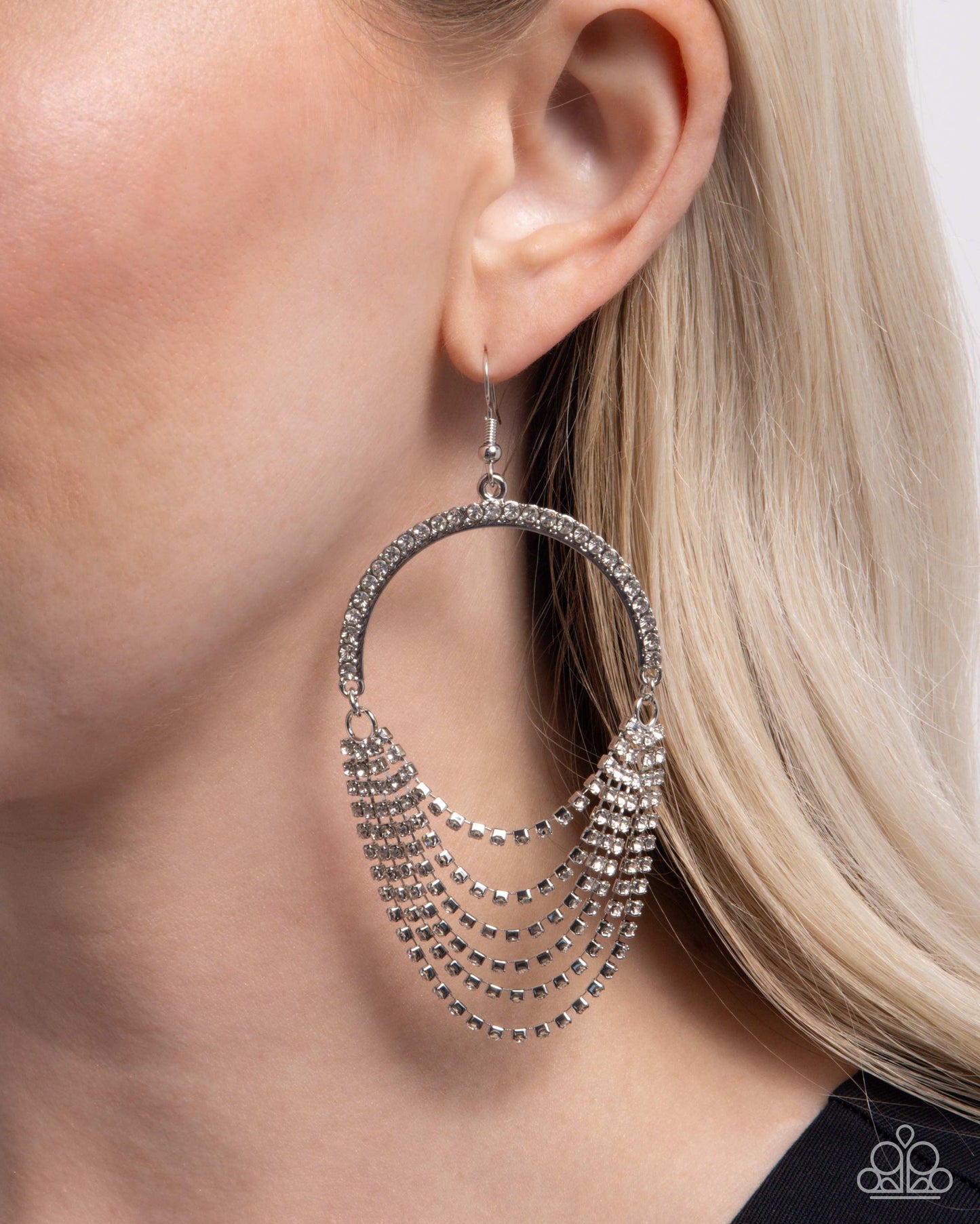 Ostentatious Opulence - White - Paparazzi Earrings