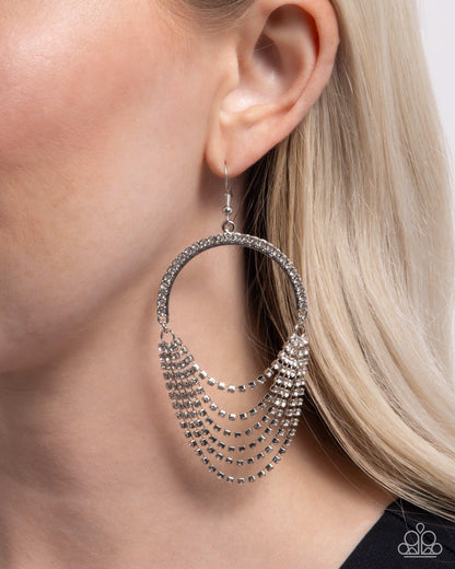 Ostentatious Opulence - White - Paparazzi Earrings