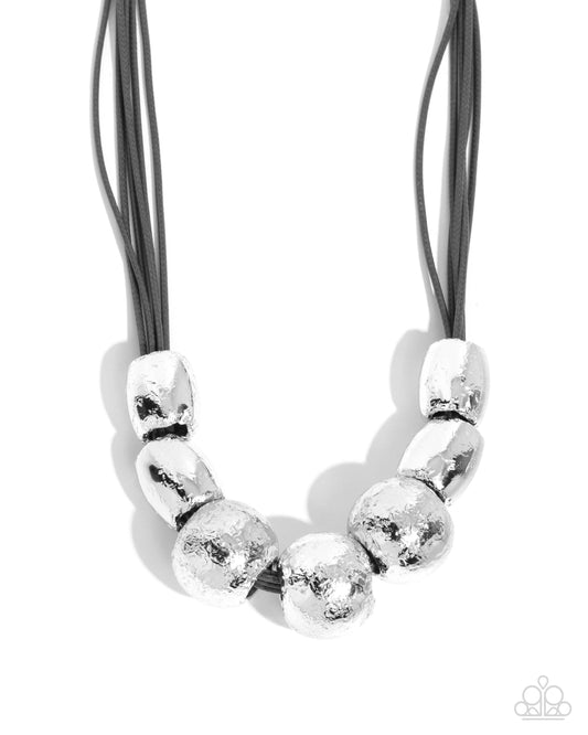 Powerhouse Push - Silver -Paparazzi Necklace