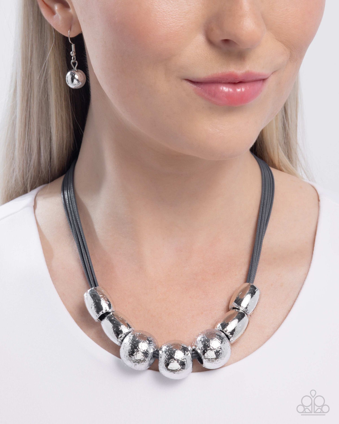 Powerhouse Push - Silver -Paparazzi Necklace
