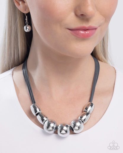 Powerhouse Push - Silver -Paparazzi Necklace