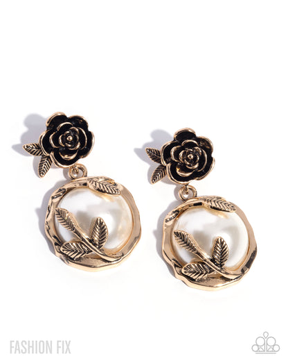 Tasteful Tea Party - Gold - Earrings and Tea Party Treasure - Gold - Paparazzi Ring