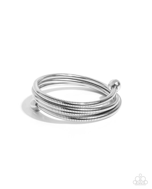 Calmly Coiled - Silver - Paparazzi Bracelet