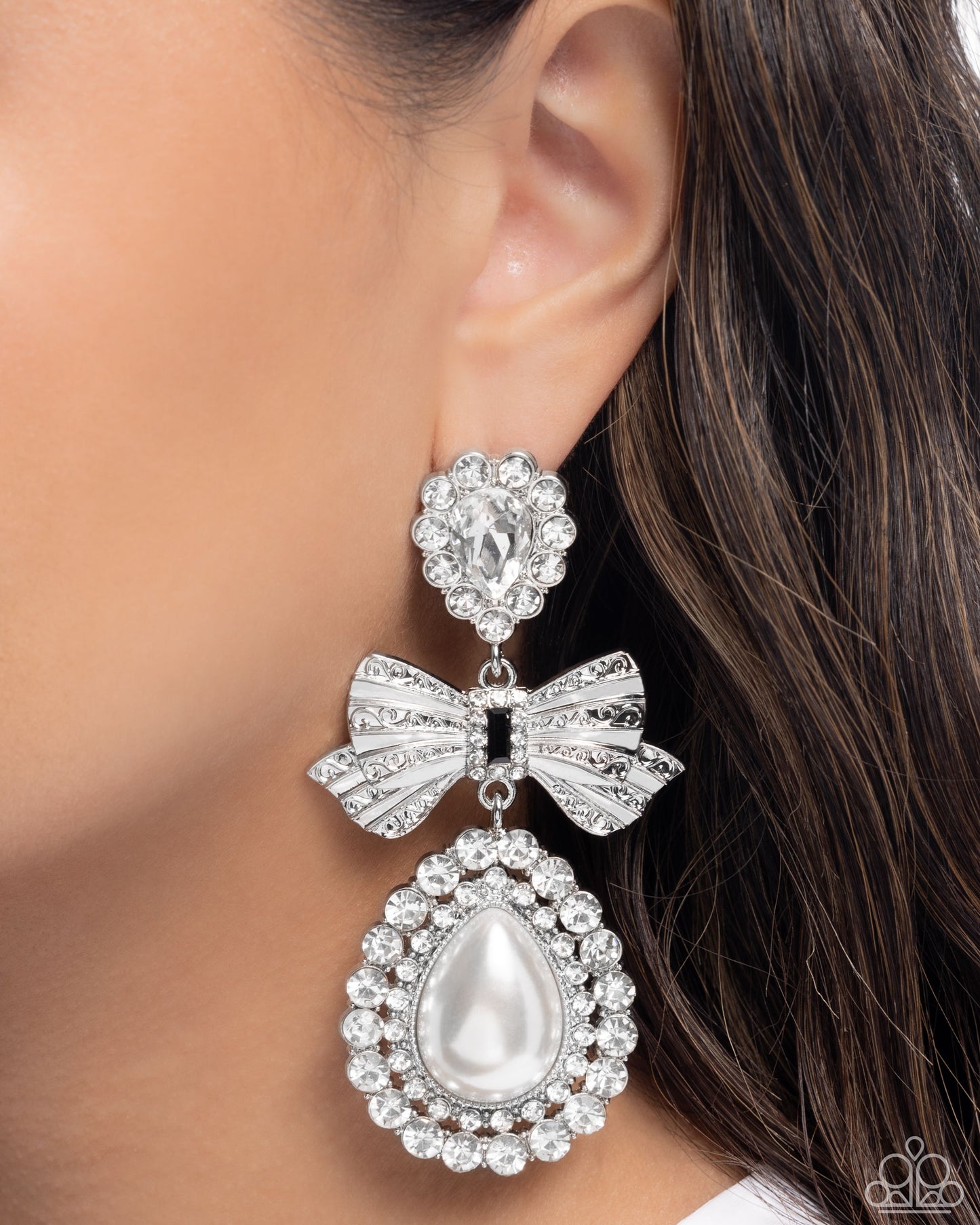 Alluring Aesthetic - White - Paparazzi Earrings