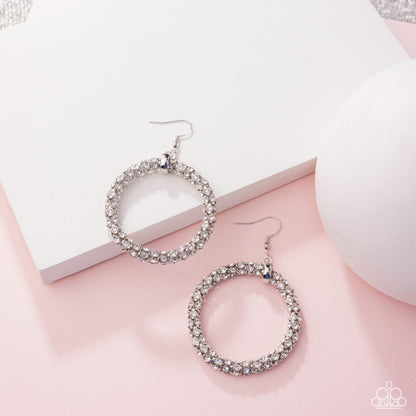 Breathtaking Beacon - White - Paparazzi Earrings