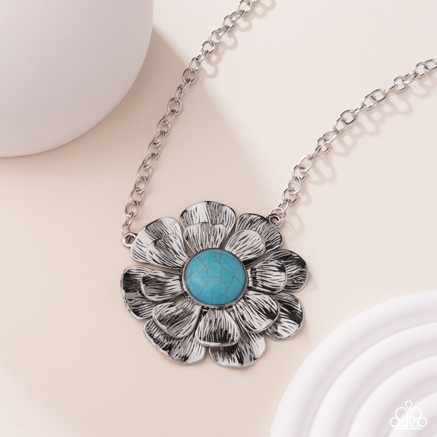 Floral Form - Blue - Paparazzi Necklace