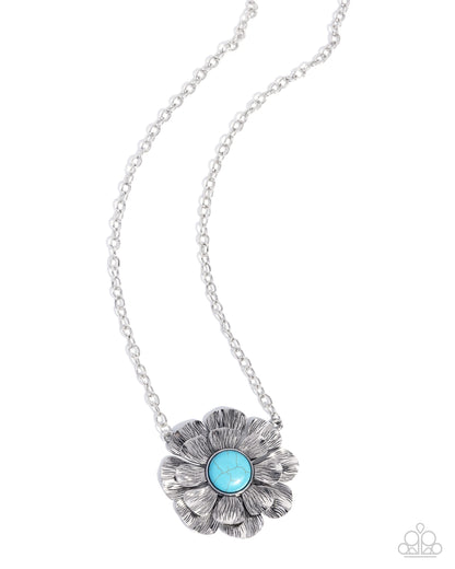 Floral Form - Blue - Paparazzi Necklace