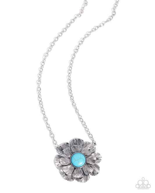 Floral Form - Blue - Paparazzi Necklace